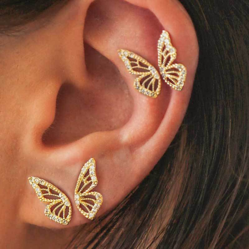 Pendientes Diseño Mariposa - Disponibles en Dorado, Plata y Rosa | Joyería Elegante para Mujeres