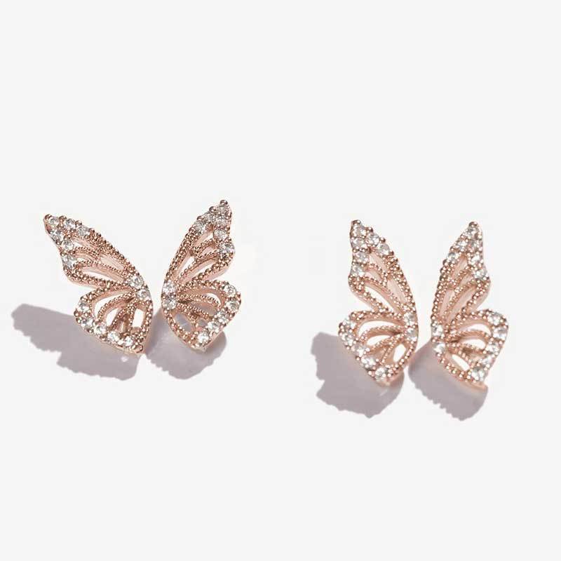 Pendientes Diseño Mariposa - Disponibles en Dorado, Plata y Rosa | Joyería Elegante para Mujeres