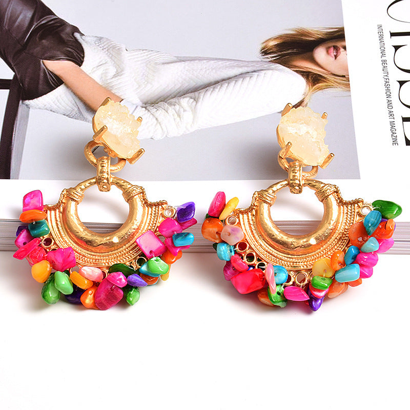 Pendientes Boho con Piedras | Estilo Étnico Chic