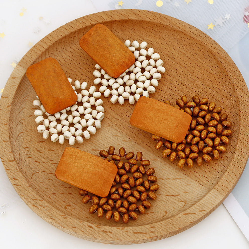 Pendientes Artesanales con Cuentas de Madera – Estilo Natural y Bohemio