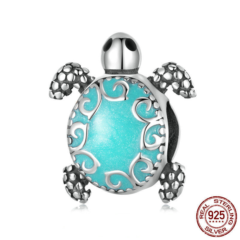 Pulsera de Plata 925 con Colgante Tortuga – Diseño Marino Turquesa