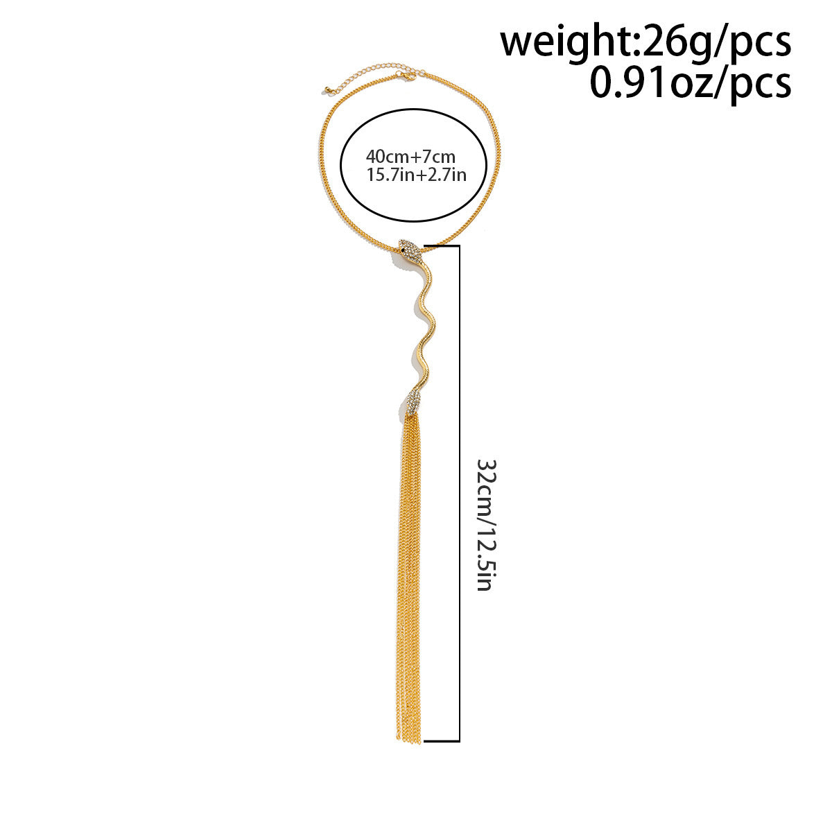 Collar Serpiente Dorado con Cristales – Diseño Elegante y Seductor