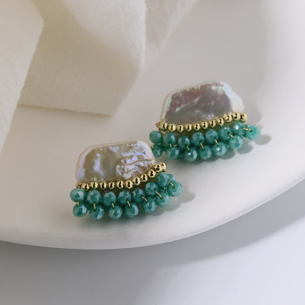 Natural Freshwater Niche Pearl Ear Studs Earrings