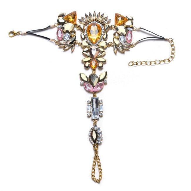 Tobillera de Pedrería Glam para Pies – Estilo Descalzo Elegante