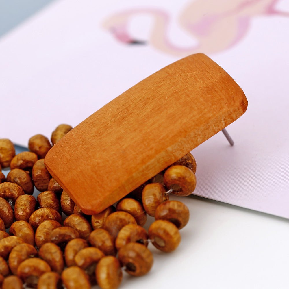 Pendientes Artesanales con Cuentas de Madera – Estilo Natural y Bohemio