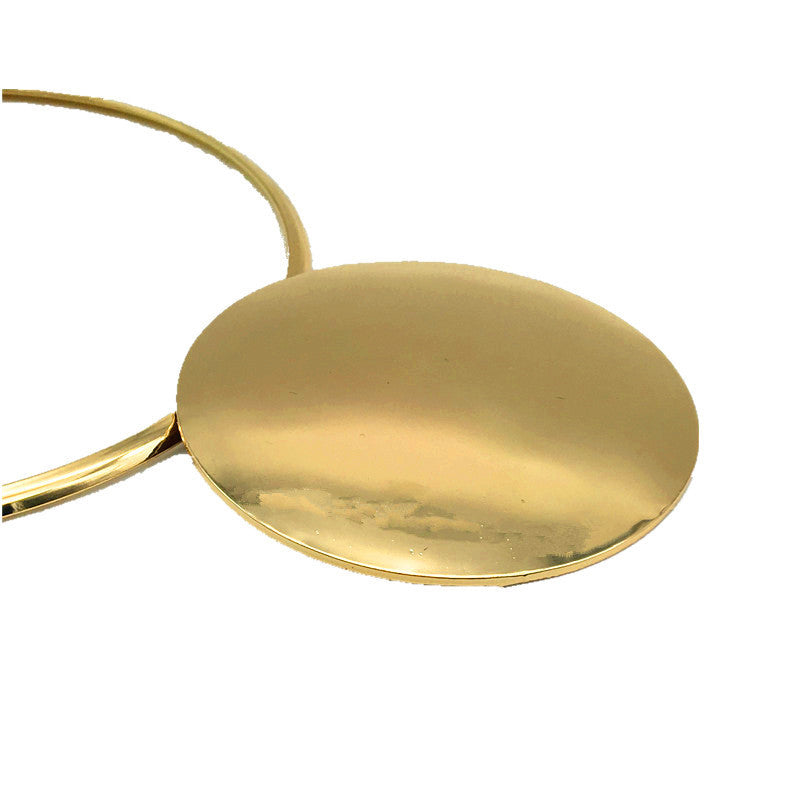 Collar Dorado Estilo Africano con Colgante Grande | Set Collar + Pendientes Elegantes