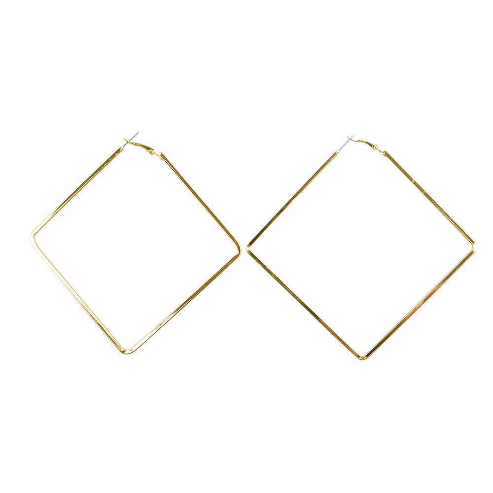 Pendientes Geométricos Grandes en Forma de Cuadro – Estilo Minimalista Chic