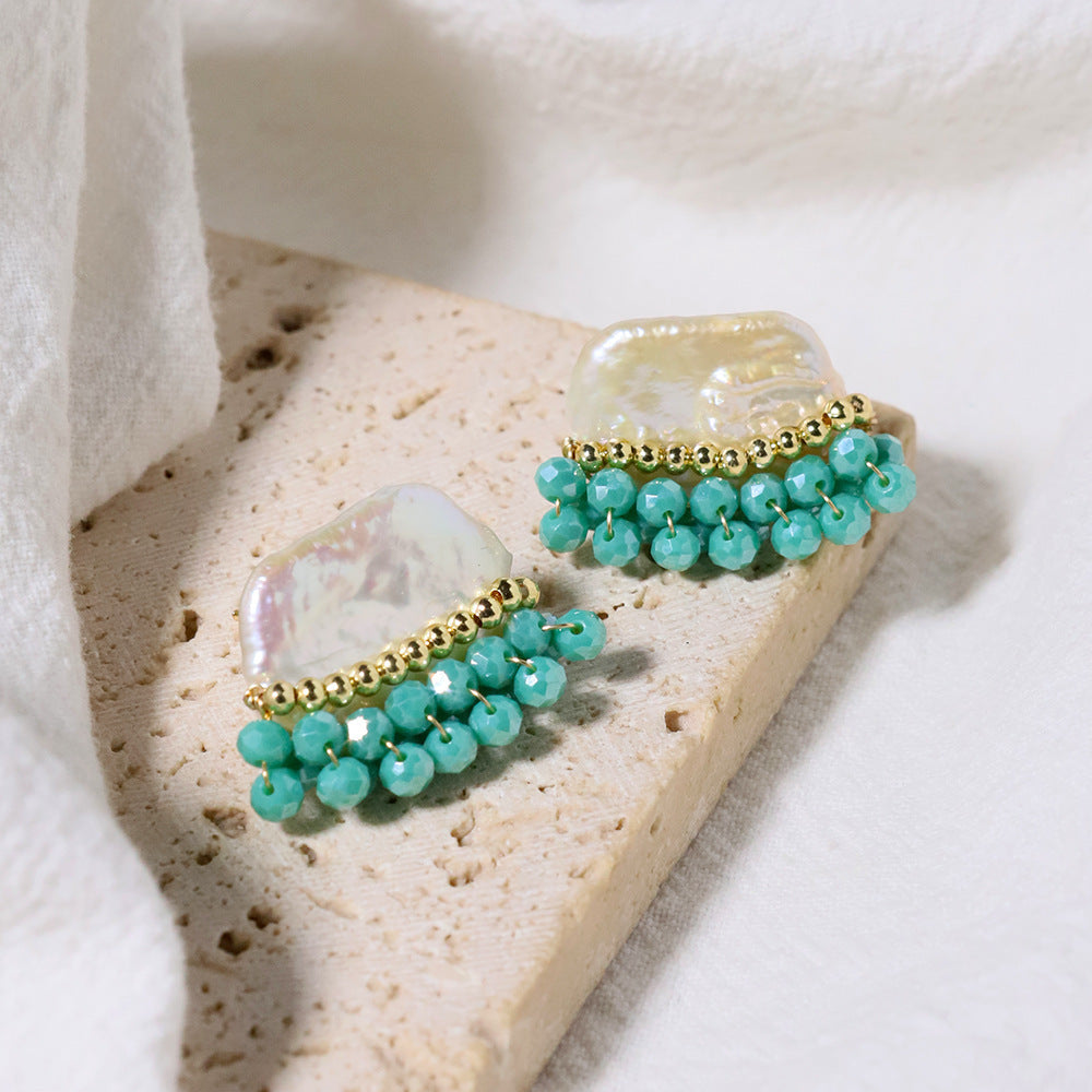 Natural Freshwater Niche Pearl Ear Studs Earrings