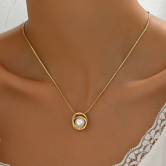 Collar Minimalista con Perla y Cadena Fina – Estilo Elegante en Dorado o Plata