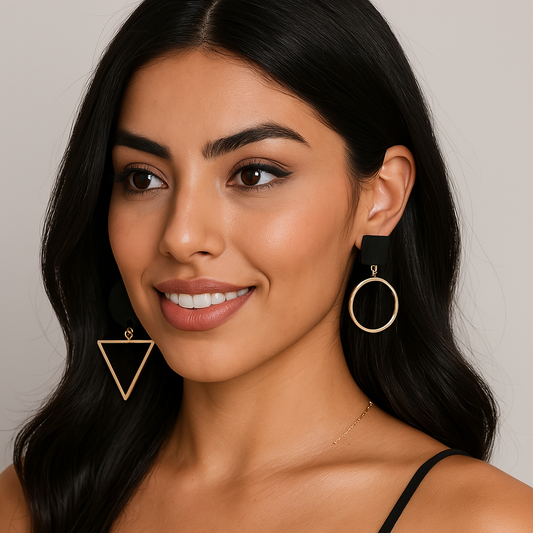 Pendientes Asimétricos con Figuras Geométricas Originales