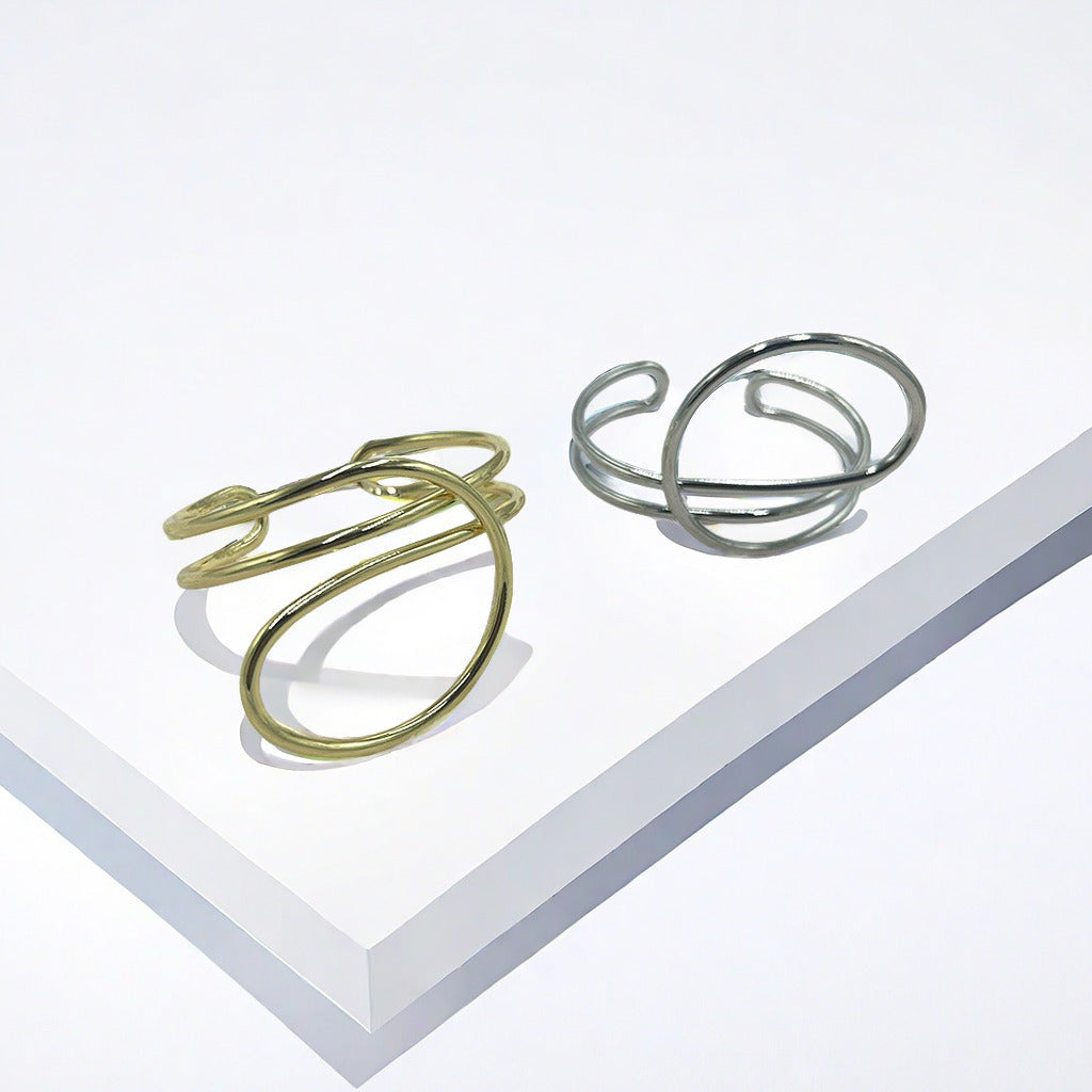 Pulsera Abierta Envolvente Dorada o Plateada