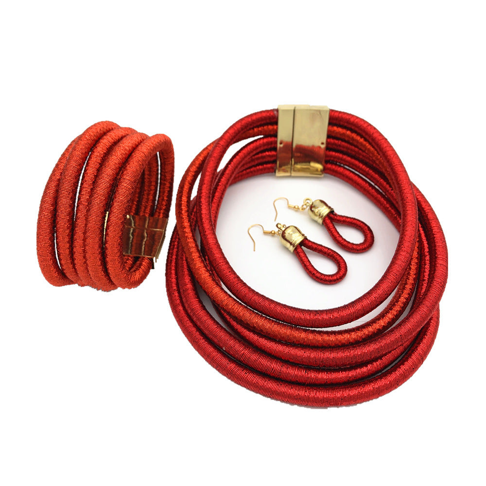 Collar Africano Tribal Multihebra Ajustable