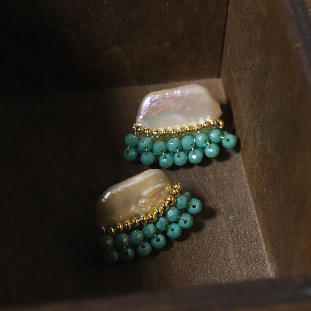 Natural Freshwater Niche Pearl Ear Studs Earrings