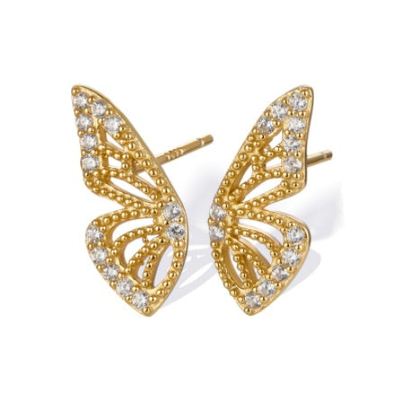 Pendientes Diseño Mariposa - Disponibles en Dorado, Plata y Rosa | Joyería Elegante para Mujeres