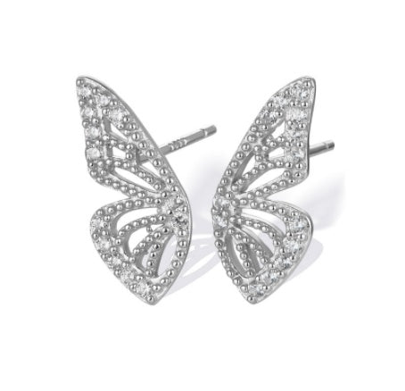 Pendientes Diseño Mariposa - Disponibles en Dorado, Plata y Rosa | Joyería Elegante para Mujeres