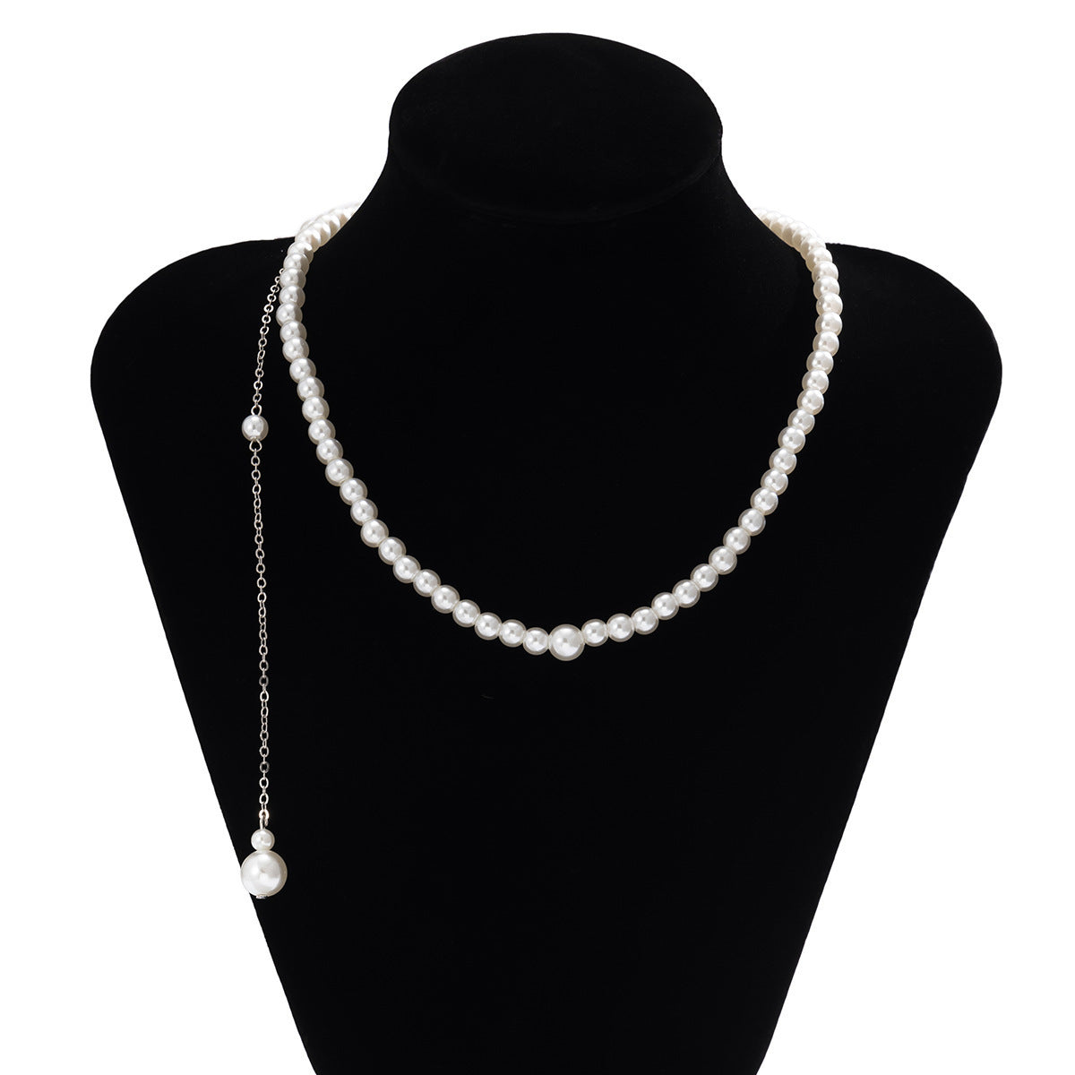 Collar de Perlas con Cadena Trasera – Elegancia Nupcial y Toque Sexy