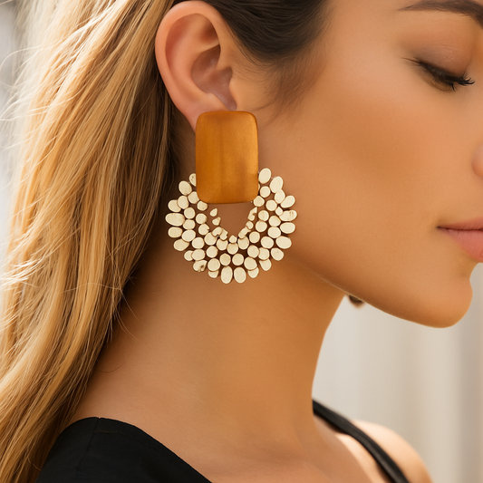 Pendientes Artesanales con Cuentas de Madera – Estilo Natural y Bohemio