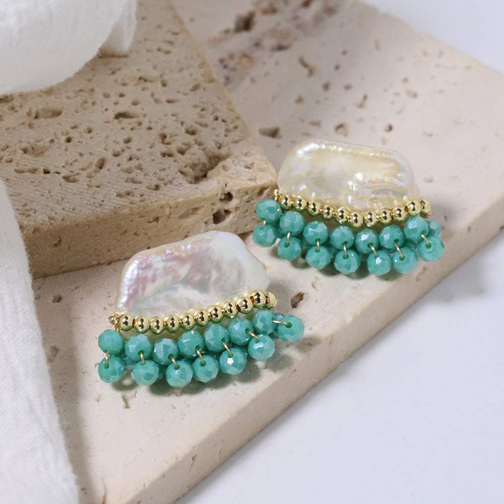 Natural Freshwater Niche Pearl Ear Studs Earrings